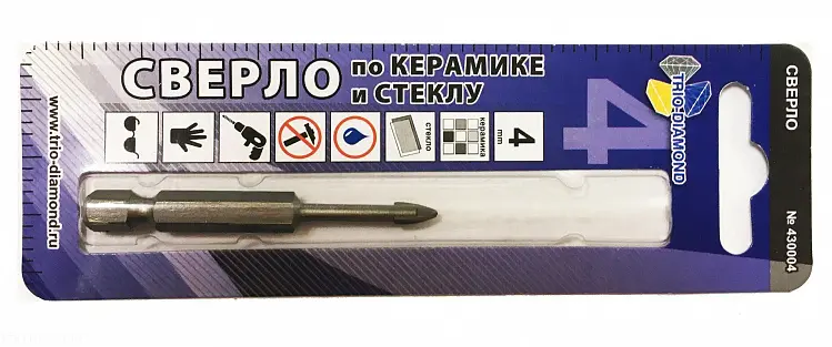 Алмазное и твердосплавное сверление по стеклу, плитке, камню TRIO-DIAMOND