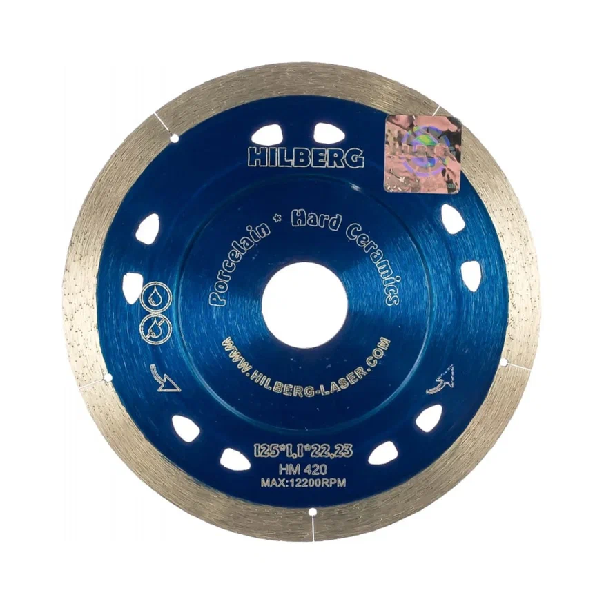 Диск алмазный по плитке для УШМ, отрезной 125*22,23, Hilberg Extra Thin, 1,1 mm, HM420