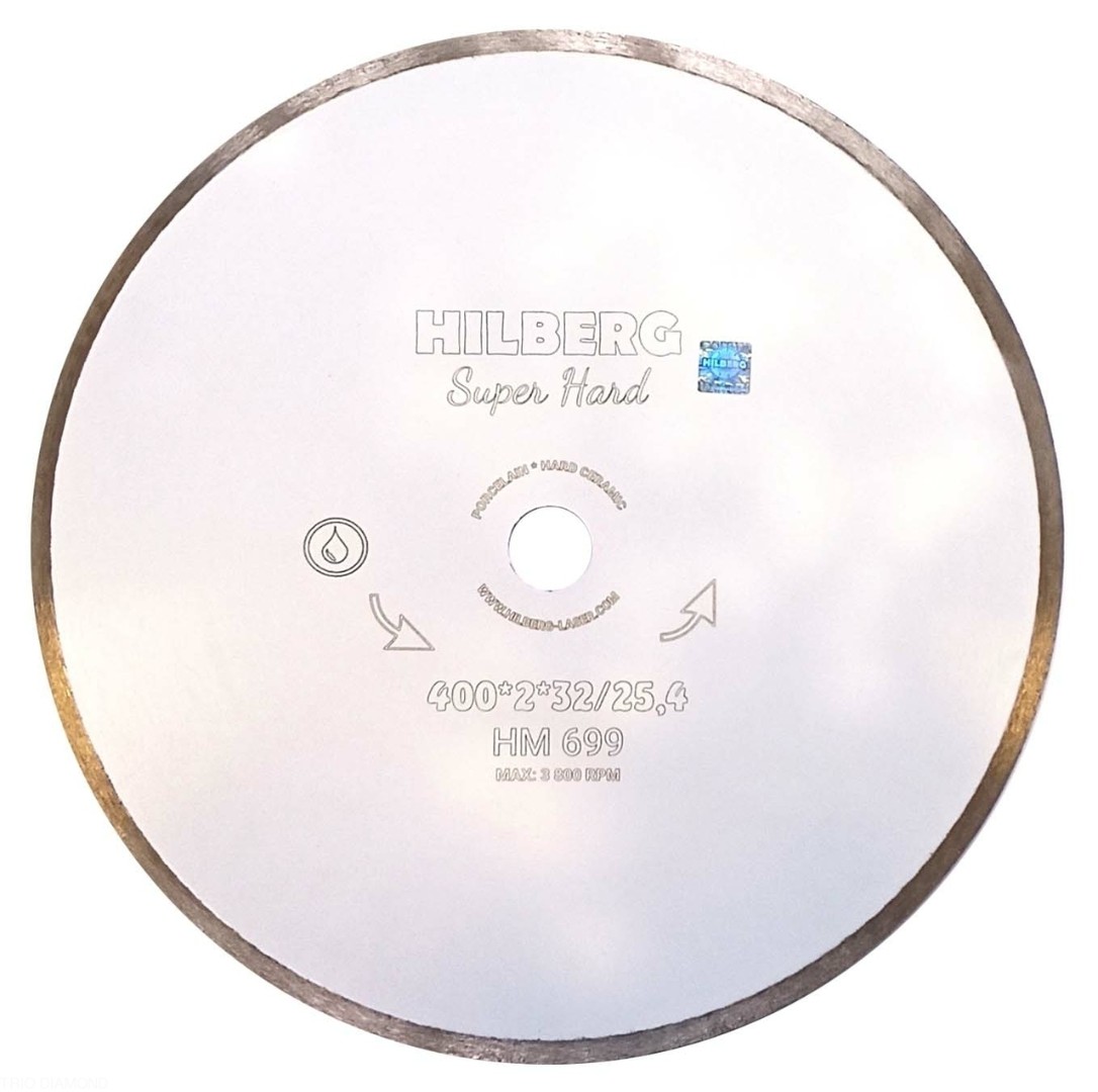 Диск алмазный по плитке для станков, отрезной 400*32/25,4, Hilberg Super Hard, сплошной, HM699