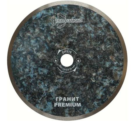 Диск алмазный по плитке для станков,  отрезной 300*32 TRIO-DIAMOND, сплошной Гранит Premium, GP378