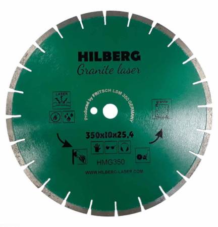 Диск алмазный по камню для станков, отрезной 350*25,4*10, Hilberg Гранит Лазер, HMG350