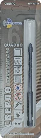 Сверло копьевидное со спиральным корпусом, 6 мм, Trio-Diamond Универсальное Quadro, 440106