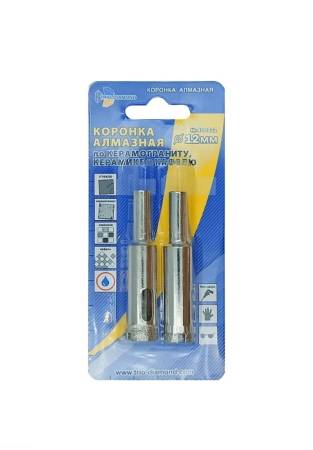 Коронка алмазная, 12  мм, Trio-Diamond по плитке и стеклу (2 шт), 400012
