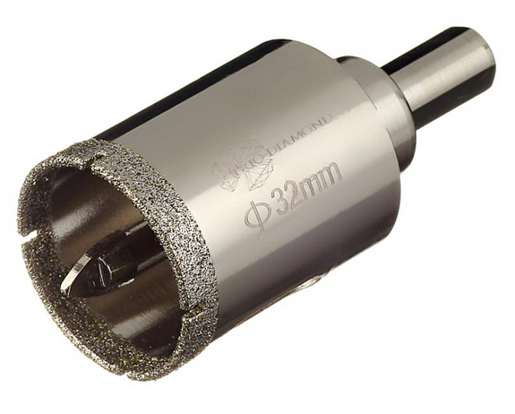 Коронка алмазная с центрирующим сверлом  по плитке и стеклу, 32 мм, Trio-Diamond, 400032