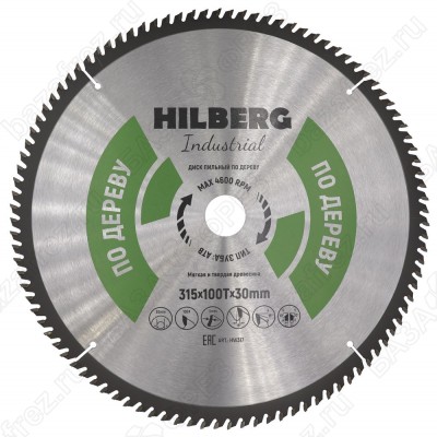 Диск пильный Hilberg Industrial Дерево 315*30*100Т, HW317