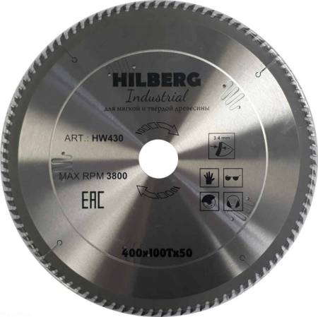 Диск пильный Hilberg Industrial Дерево 400*50*100Т, HW430