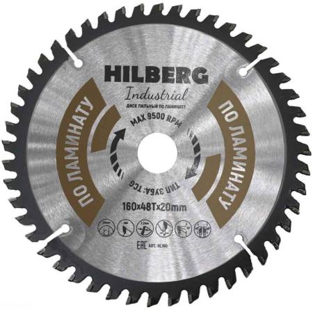 Диск пильный Hilberg Industrial Ламинат 160*20*48Т, HL160