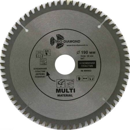 Диск пильный по мультиматериалам 190*30/20*64Т, MM902