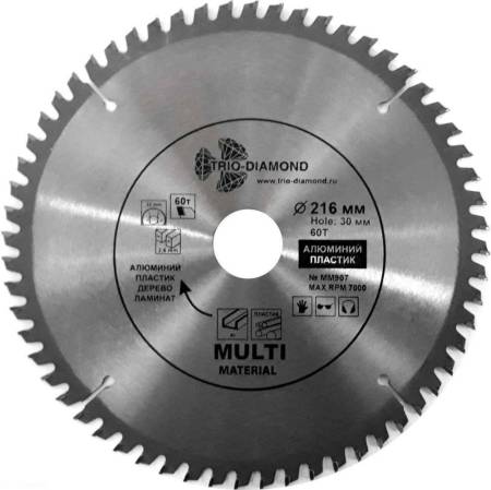 Диск пильный по мультиматериалам 216*30*60T, MM907