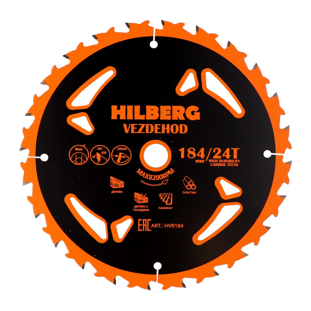 Диск пильный 184*16*24Т*18 град. (reverse), Нilberg Vezdehod,  HVR184