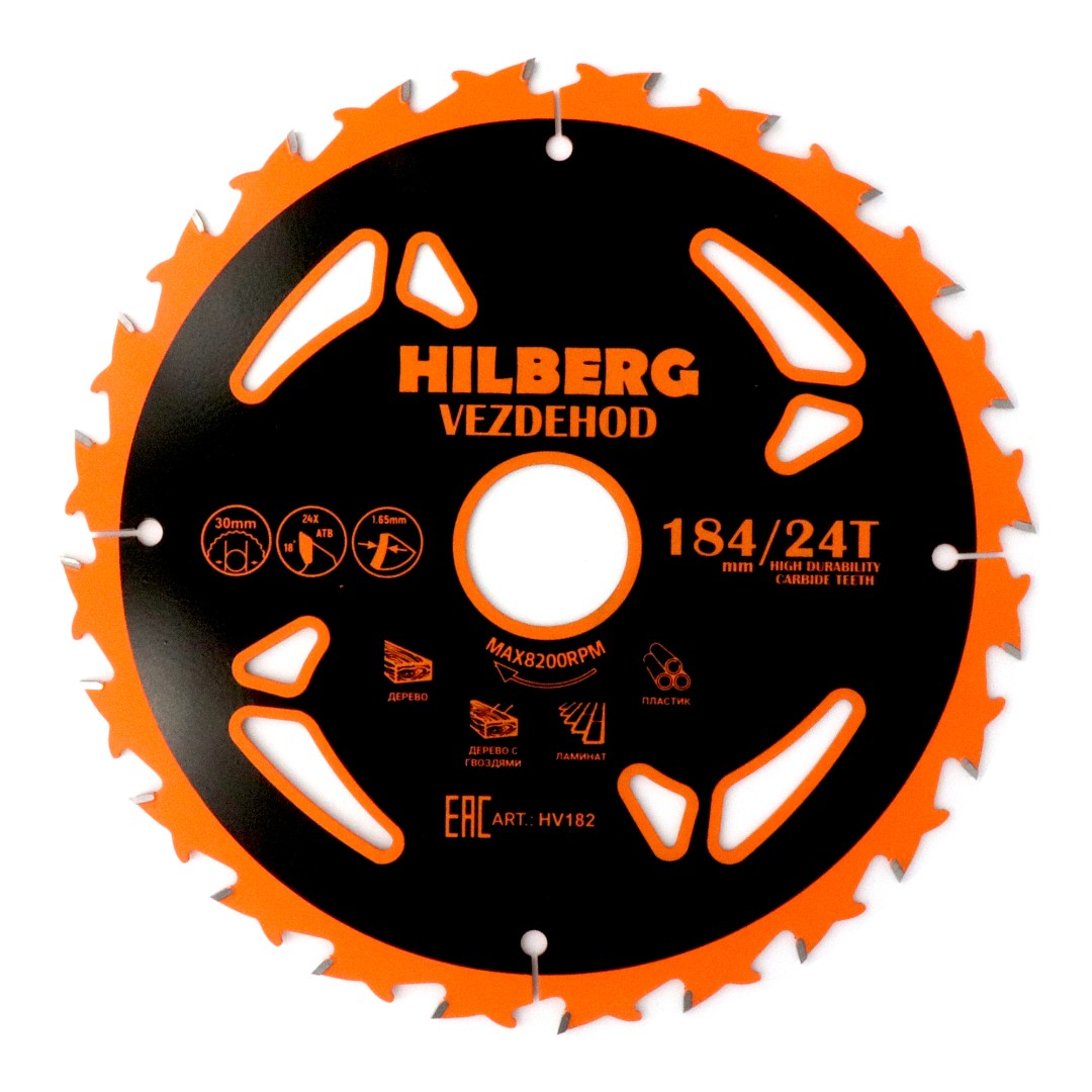 Диск пильный 184*30*24Т*18 град., Hilberg Vezdehod, HV182