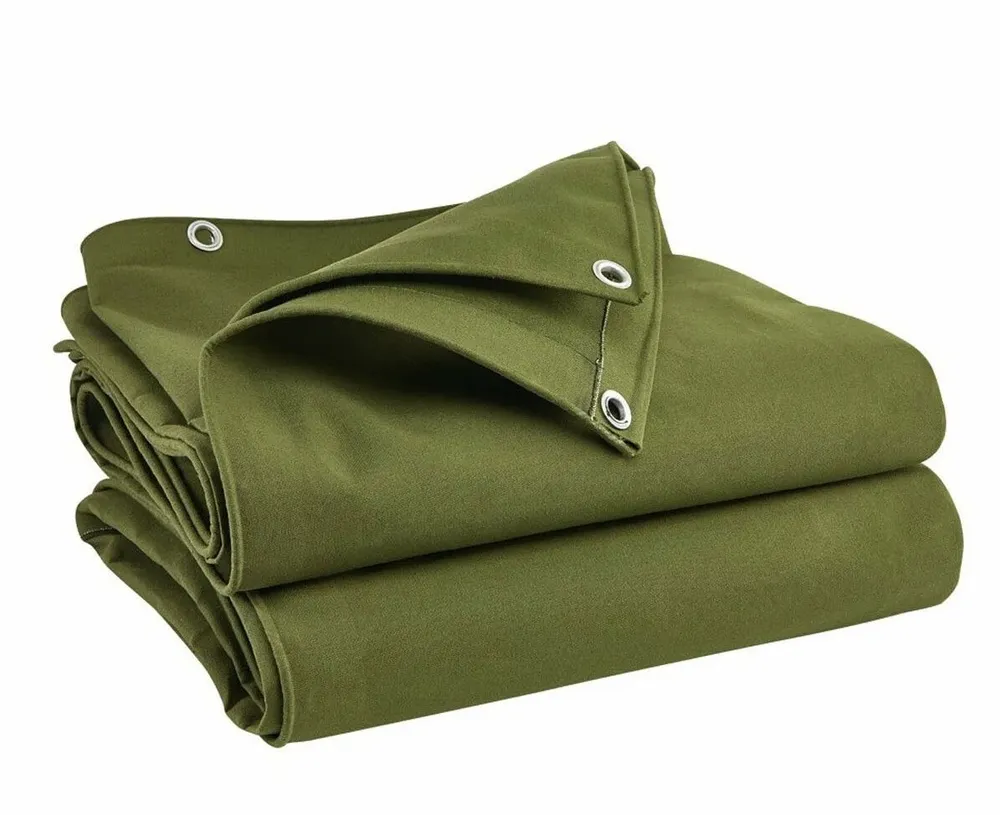 Полог брезентовый огнеупорный (ОП 450 гр/м²) с люверсами 3 х 6 м