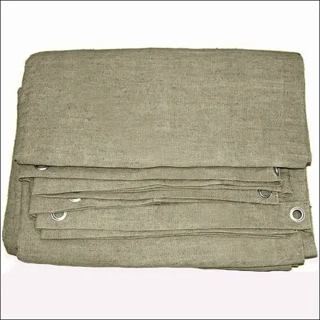 Полог брезентовый ОП СКПВ (600 гр/м²) с люверсами, стропой и с карманом под трубу 2,3 х 8,5 м