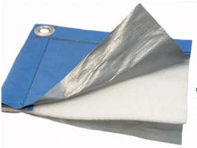 Тент тарпаулин утепленный (180 гр/м²) с люверсами 3 х 6 м