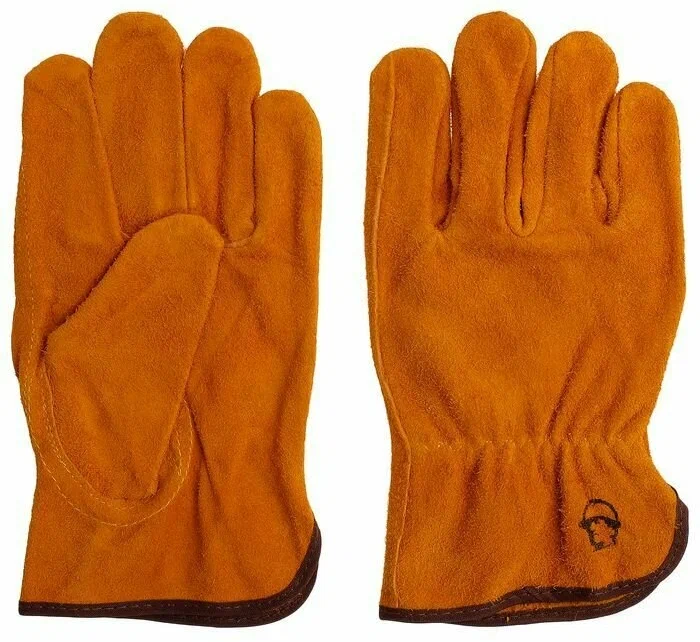 Перчатки цельноспилковые рыжие с резинкой