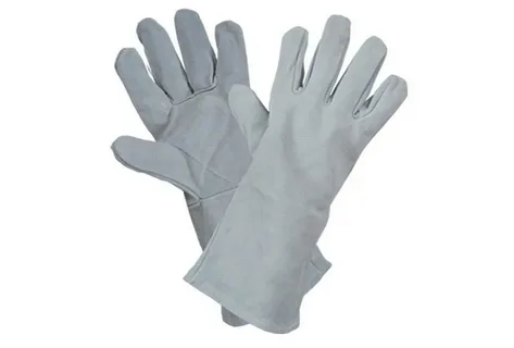 Краги спилковые серые