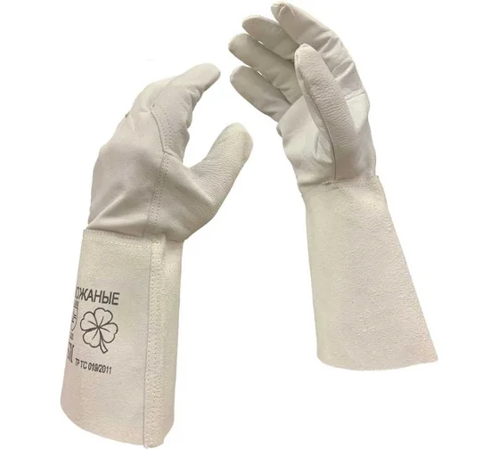 Краги кожаные Аргон серый раструб (козья кожа)