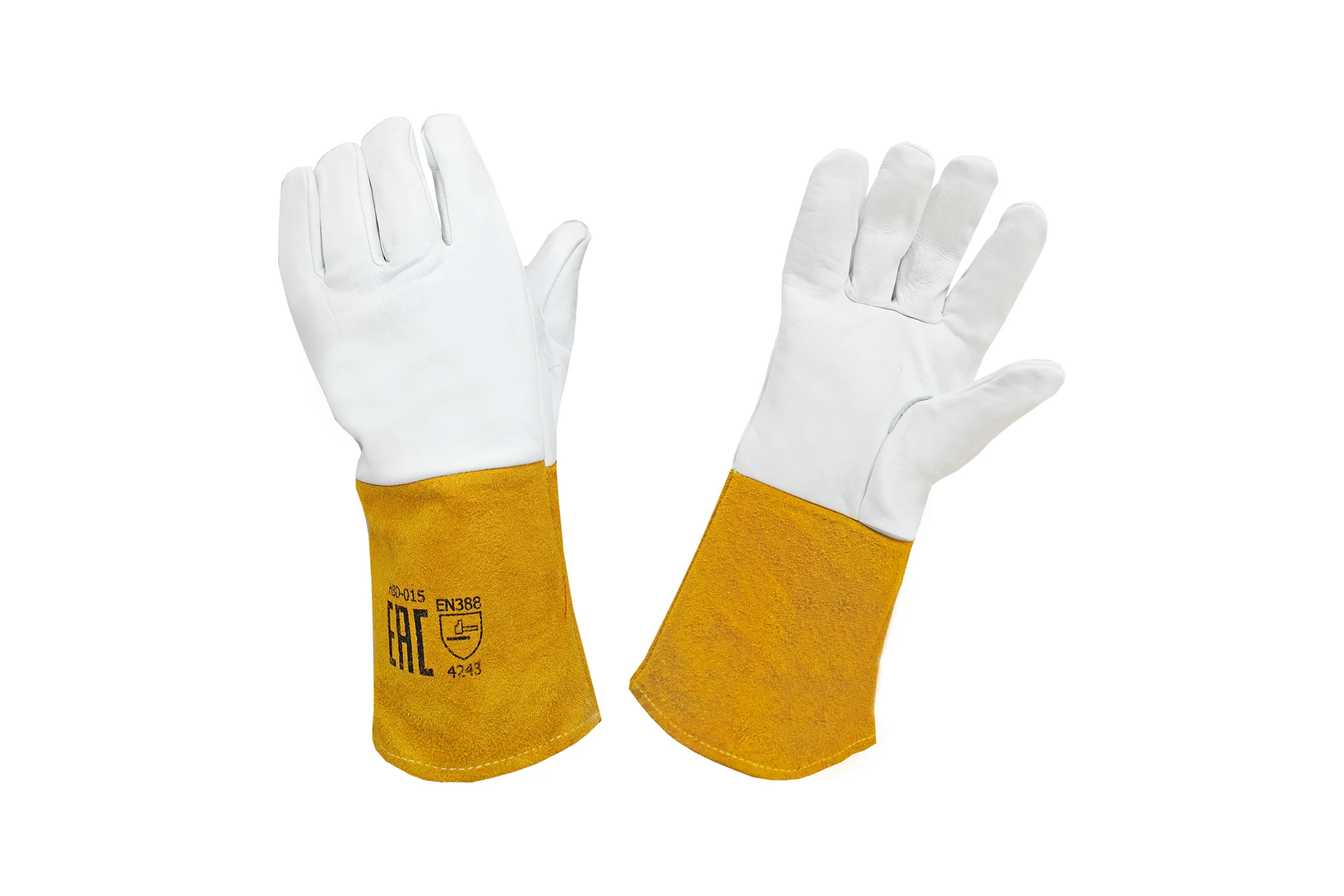 Краги кожаные Аргон рыжий раструб (козья кожа)