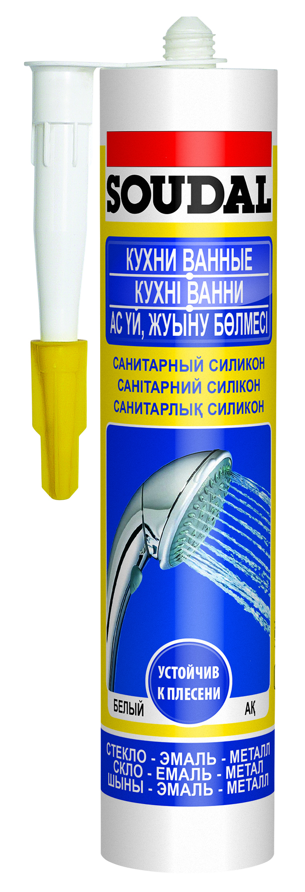 Санитарный силикон бесцветный СОУДАЛ 12*60 гр (в блистерах)