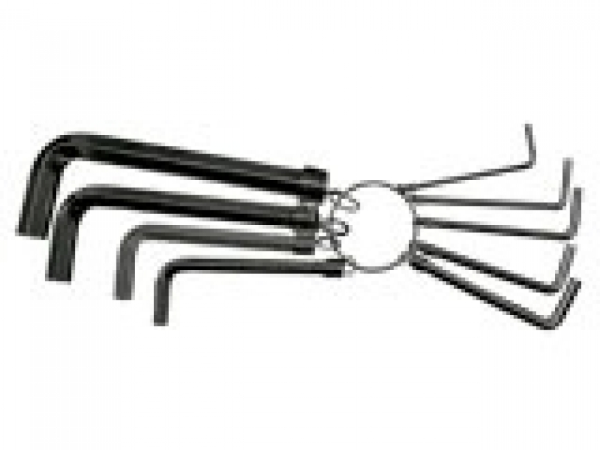 Набор ключей имбусовых, 1,5–10 мм, CrV, 10шт.,оксидированные, на кольце// SPARTA 112665