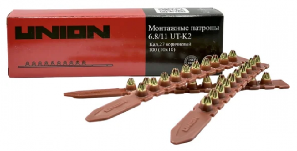 Патроны монтажные UNION UT-K2 6,8/11  коричневые (100 шт)