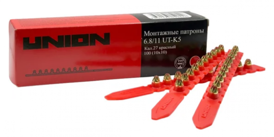 Патроны монтажные UNION UT-K5 6,8/11 красные (100 шт)