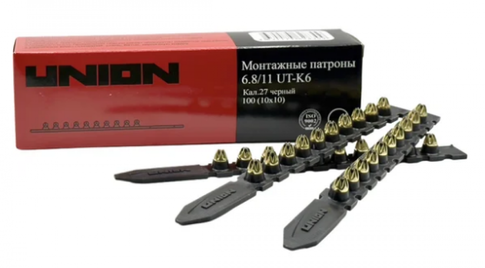 Патроны монтажные UNION UT-K6 6,8/11 черные (100 шт)
